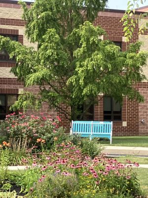 Bench at the front entrance